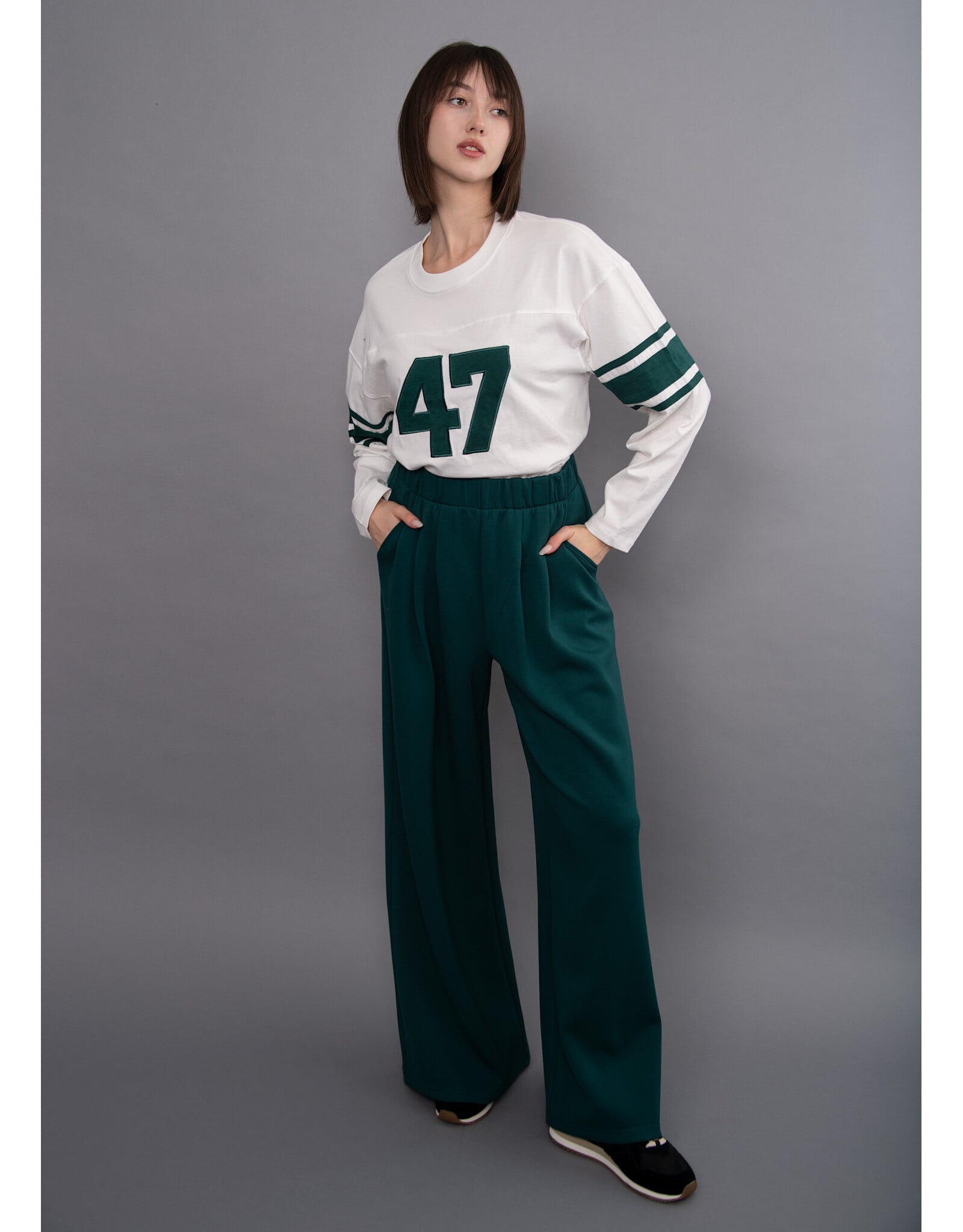 RD Style RD Style - Olympia Long Sleeve Top with Applique (Ecru Green)
