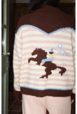 Bailey Rose Striped Zip Up Sweater (Pink - Rodeo)