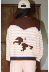 Bailey Rose Striped Zip Up Sweater (Pink - Rodeo)