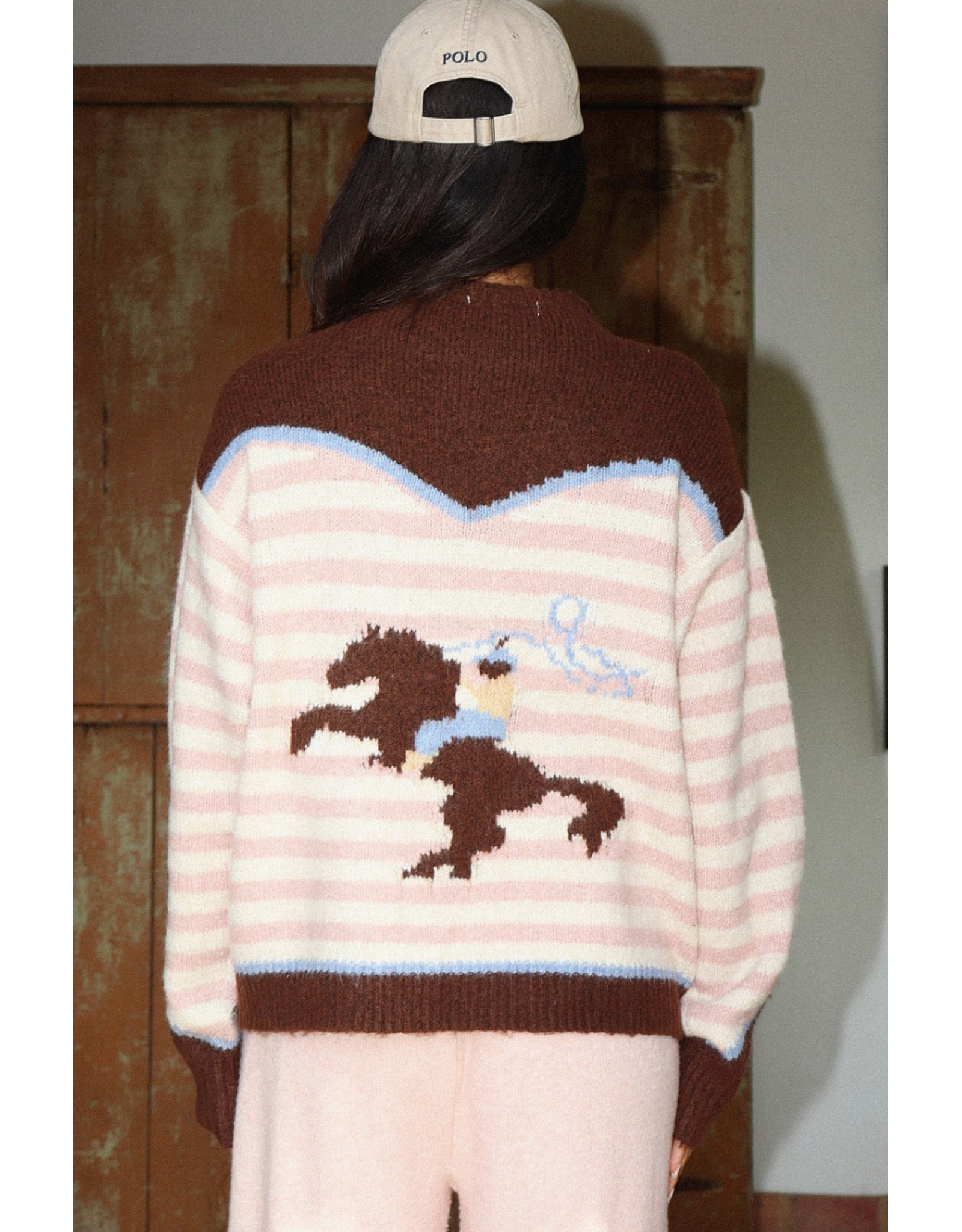 Bailey Rose Striped Zip Up Sweater (Pink - Rodeo)