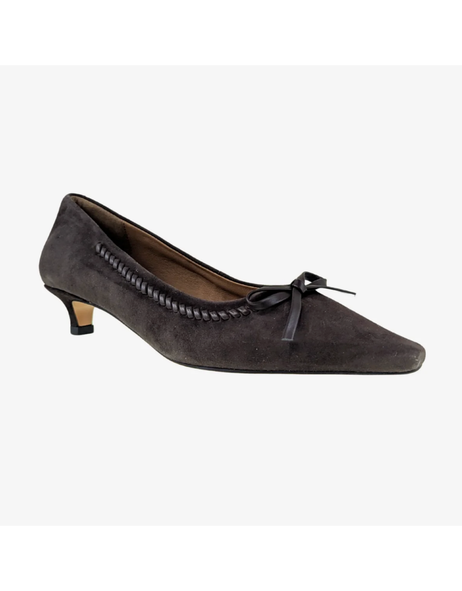 Ateliers Ateliers - Bice Suede Kitten Heel Pump (Coffee)