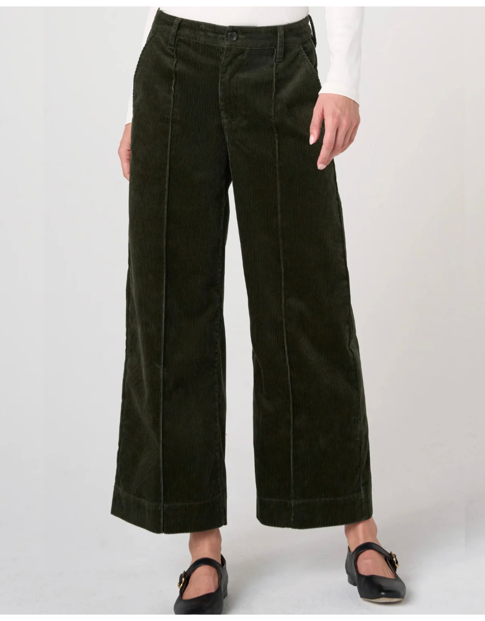 Liverpool Liverpool - Mid-Rise Crop Wide Leg w/ Pintuck (Hunter Green)