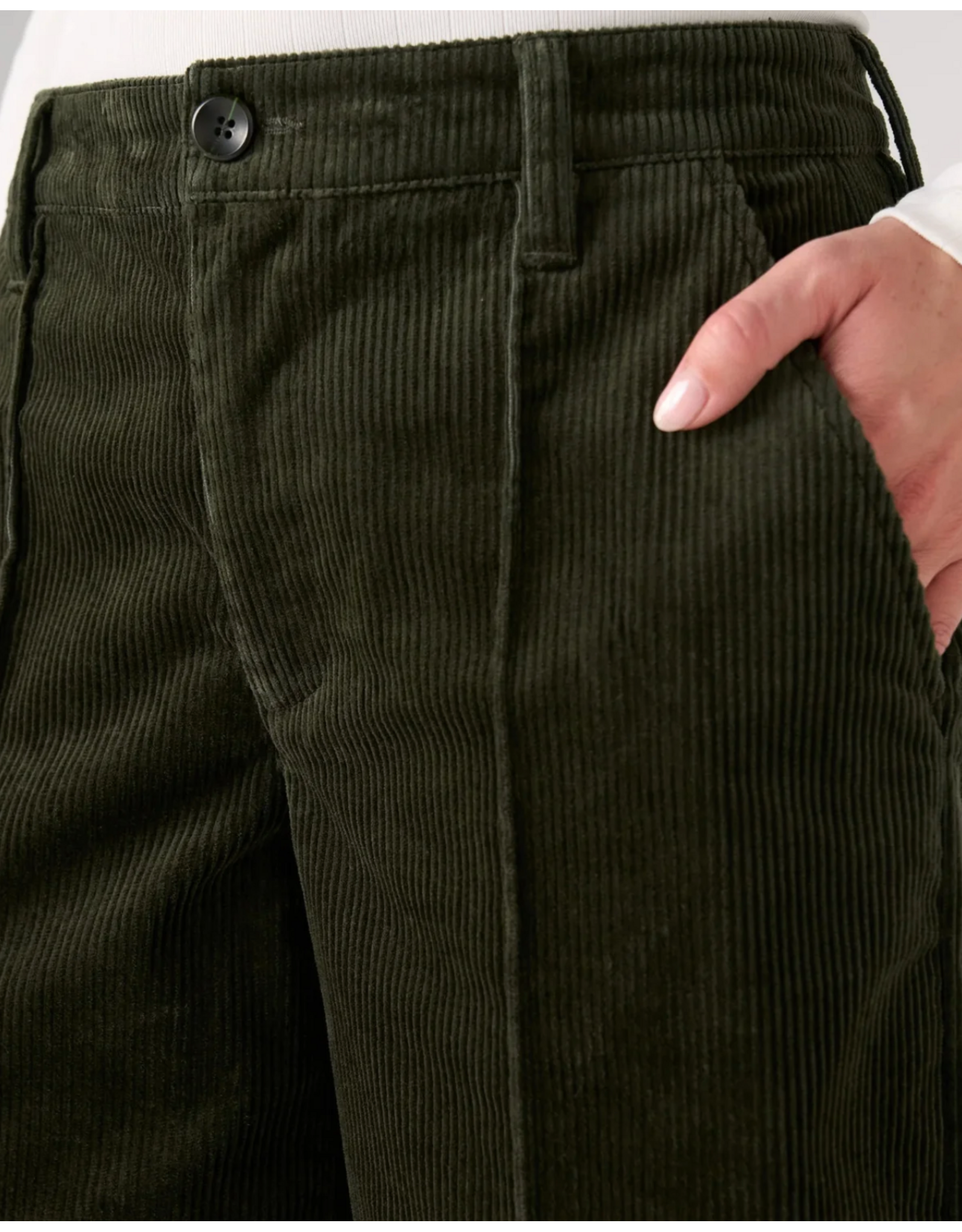 Liverpool Liverpool - Mid-Rise Crop Wide Leg w/ Pintuck (Hunter Green)