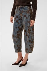 Cream Cream - Ramona Barrel Jeans - Relaxed Fit (Brown Floral Denim)