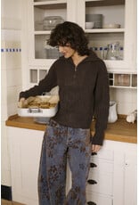 Cream Cream - Ramona Barrel Jeans - Relaxed Fit (Brown Floral Denim)