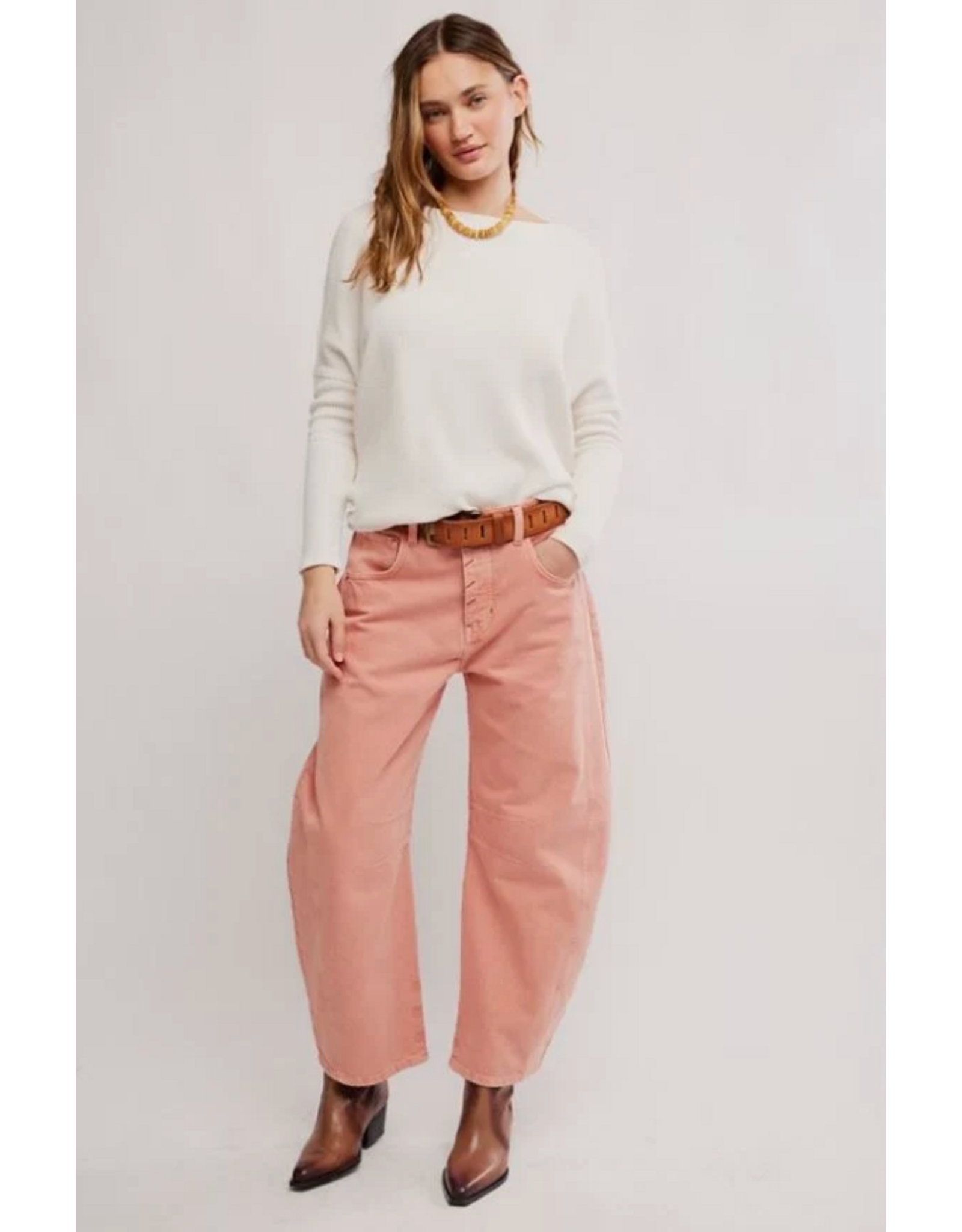 Free people Free People - Good Luck Midrise Barrel Jean (Desert Petal)