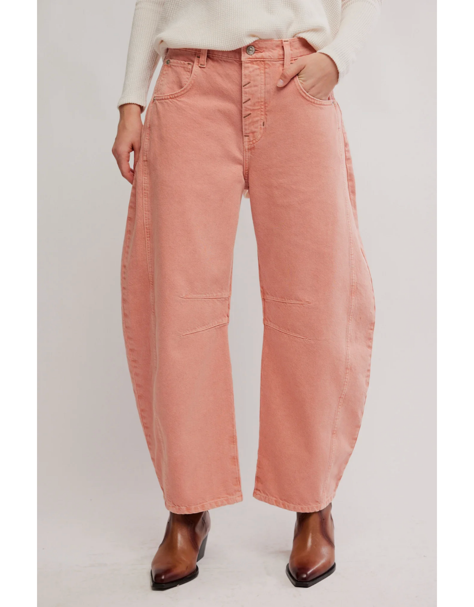 Free people Free People - Good Luck Midrise Barrel Jean (Desert Petal)