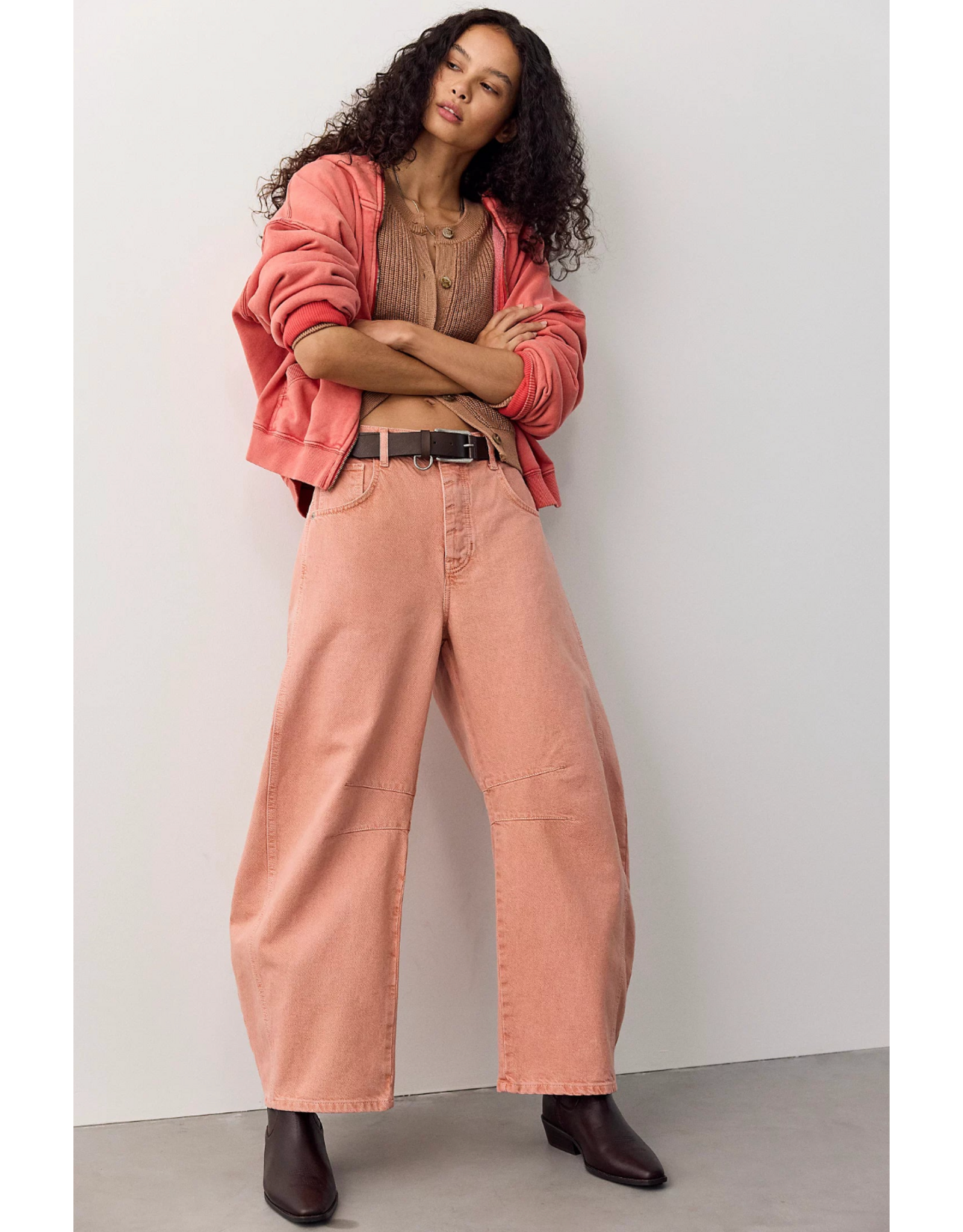 Free people Free People - Good Luck Midrise Barrel Jean (Desert Petal)