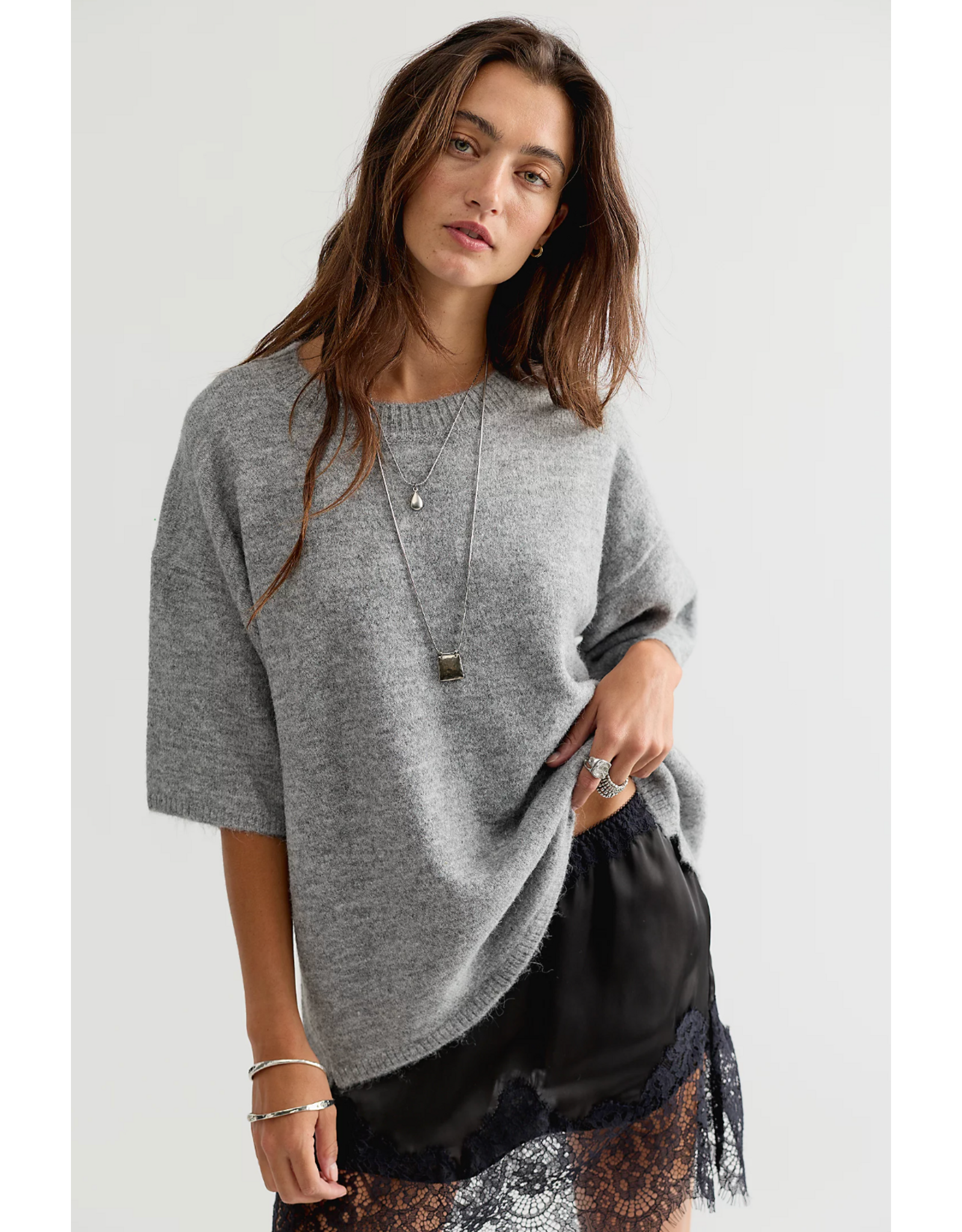 Free people Free People -  Margot SoftSpun Sweater Tee (Heather Grey)