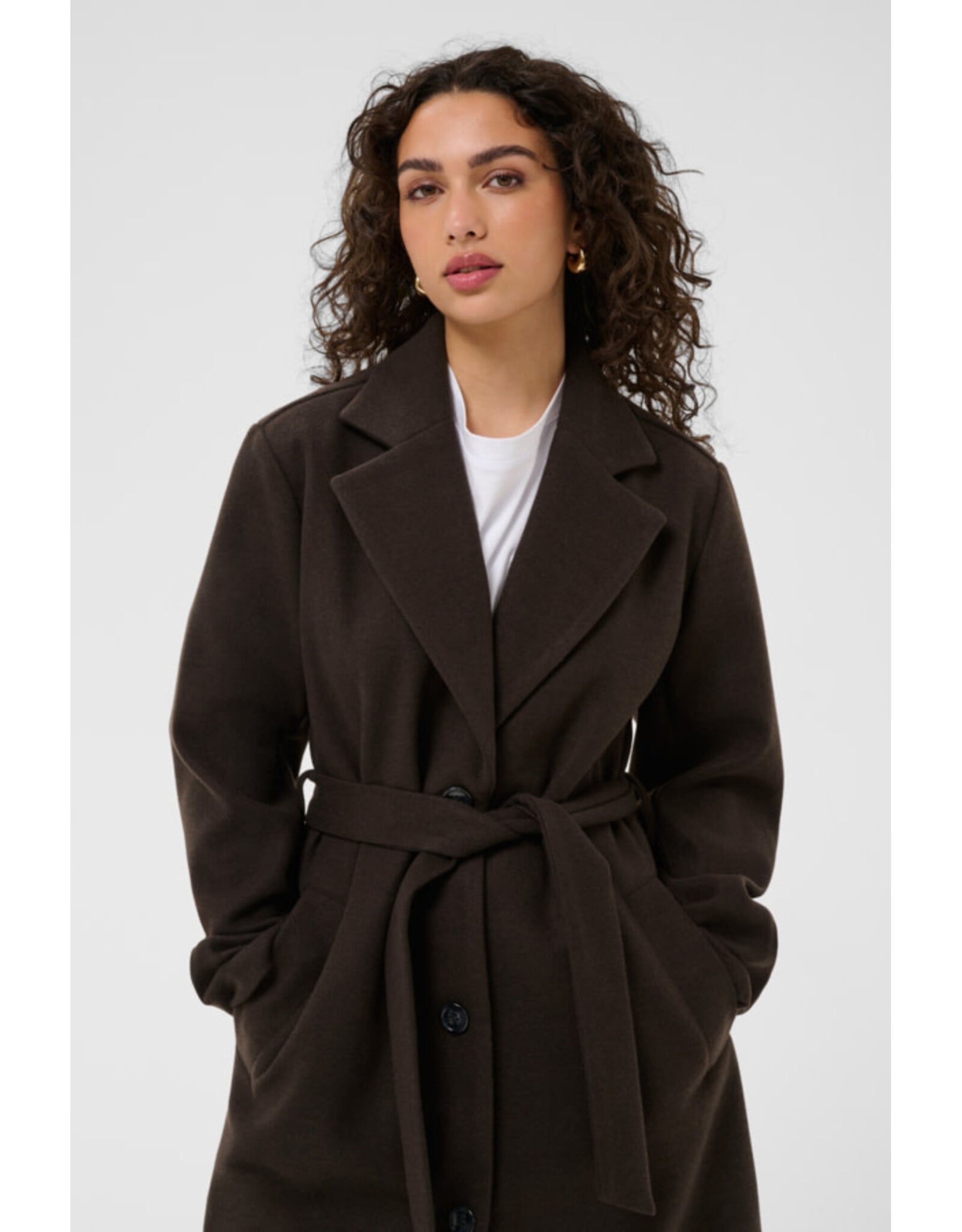 Kaffe Kaffe - Saturn Belted Jacket (Coffee Bean)