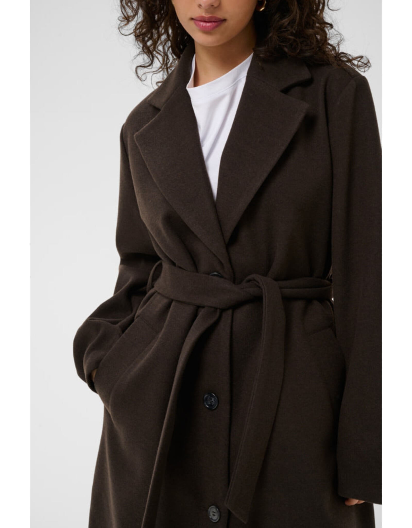 Kaffe Kaffe - Saturn Belted Jacket (Coffee Bean)