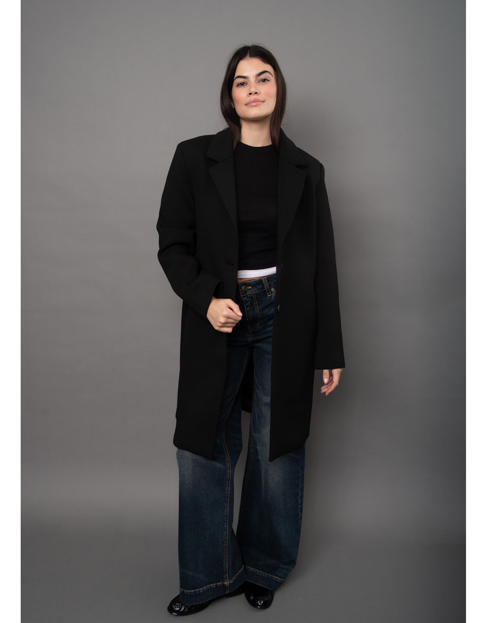 RD Style RD Style - Despina Ladies Scuba Coat (Black Grey)