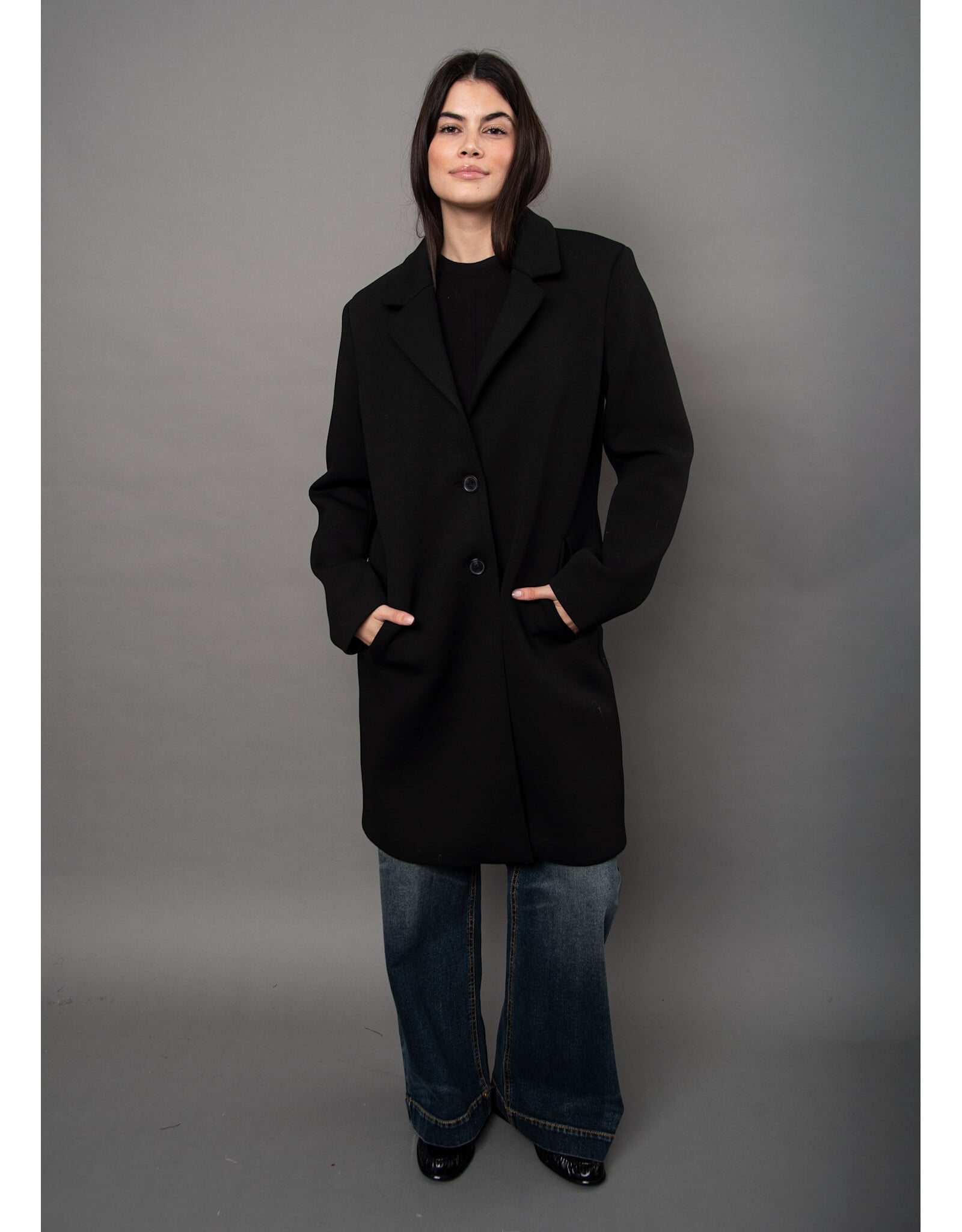 RD Style RD Style - Despina Ladies Scuba Coat (Black Grey)