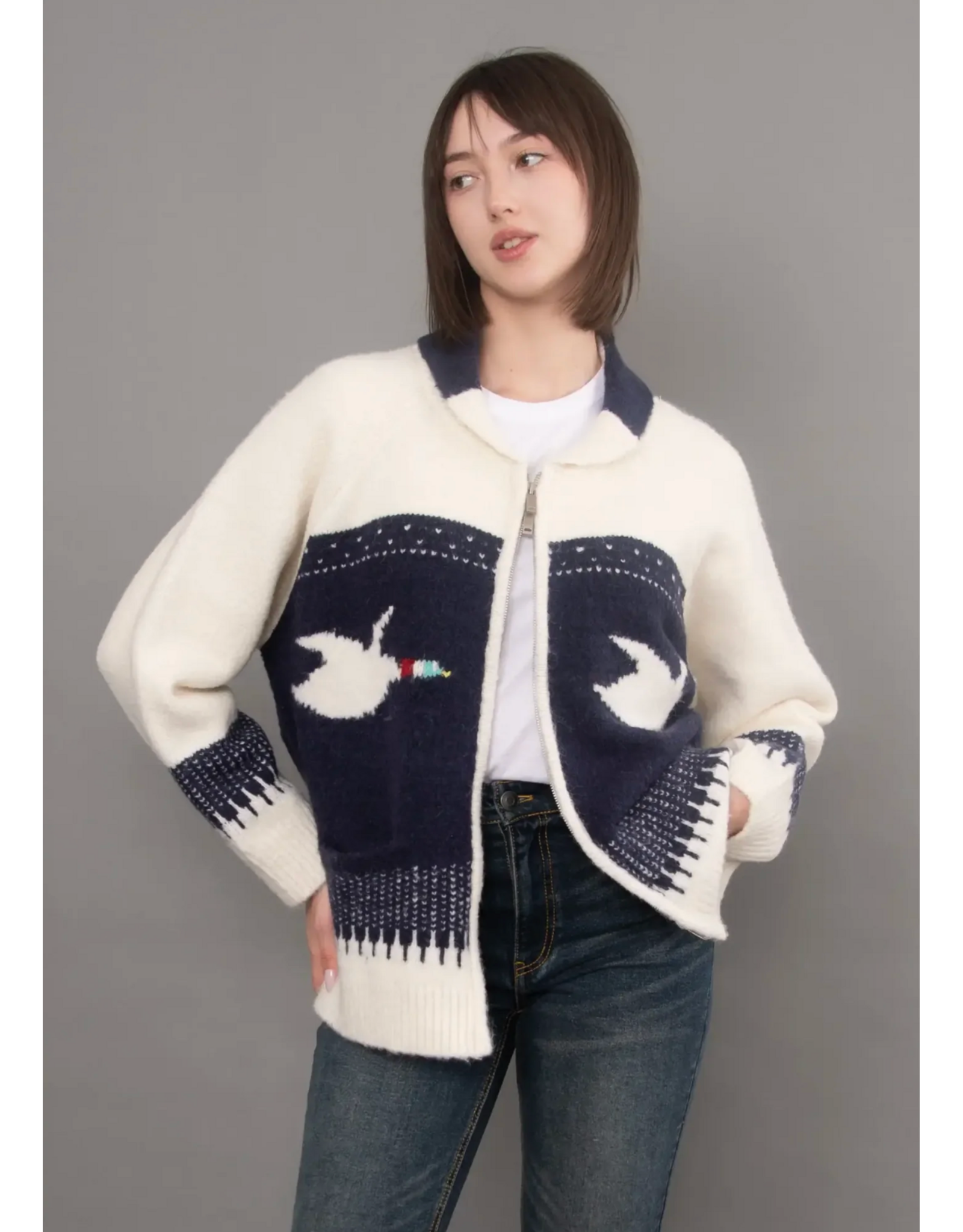 RD Style RD Style - Taji Shawl Collar Sweater (Navy)