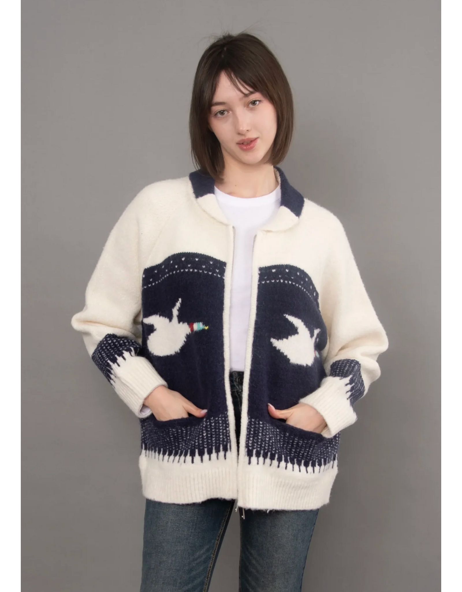 RD Style RD Style - Taji Shawl Collar Sweater (Navy)
