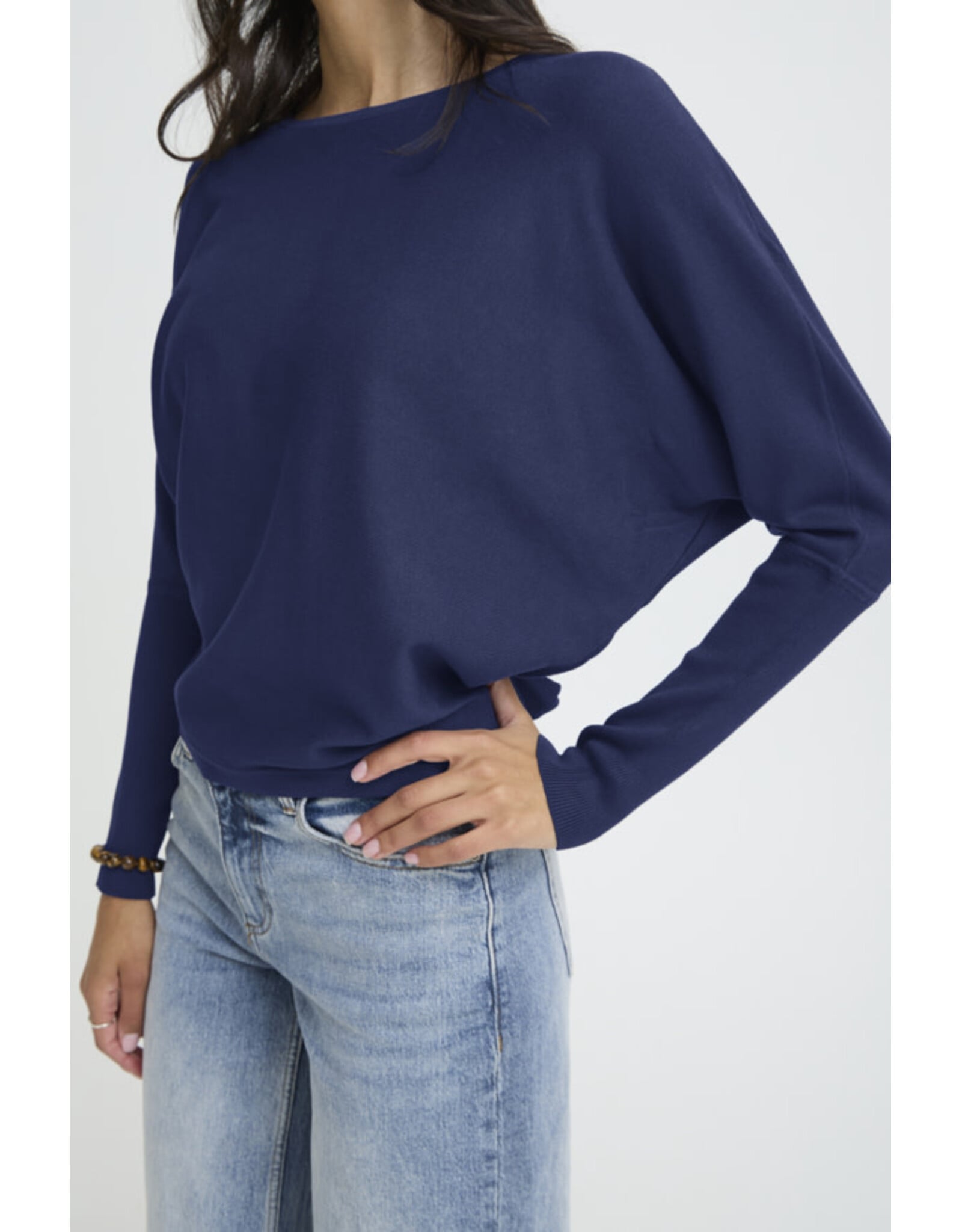 b.young b.young - Morla Batwing Sleeve Pullover (Medieval Blue)