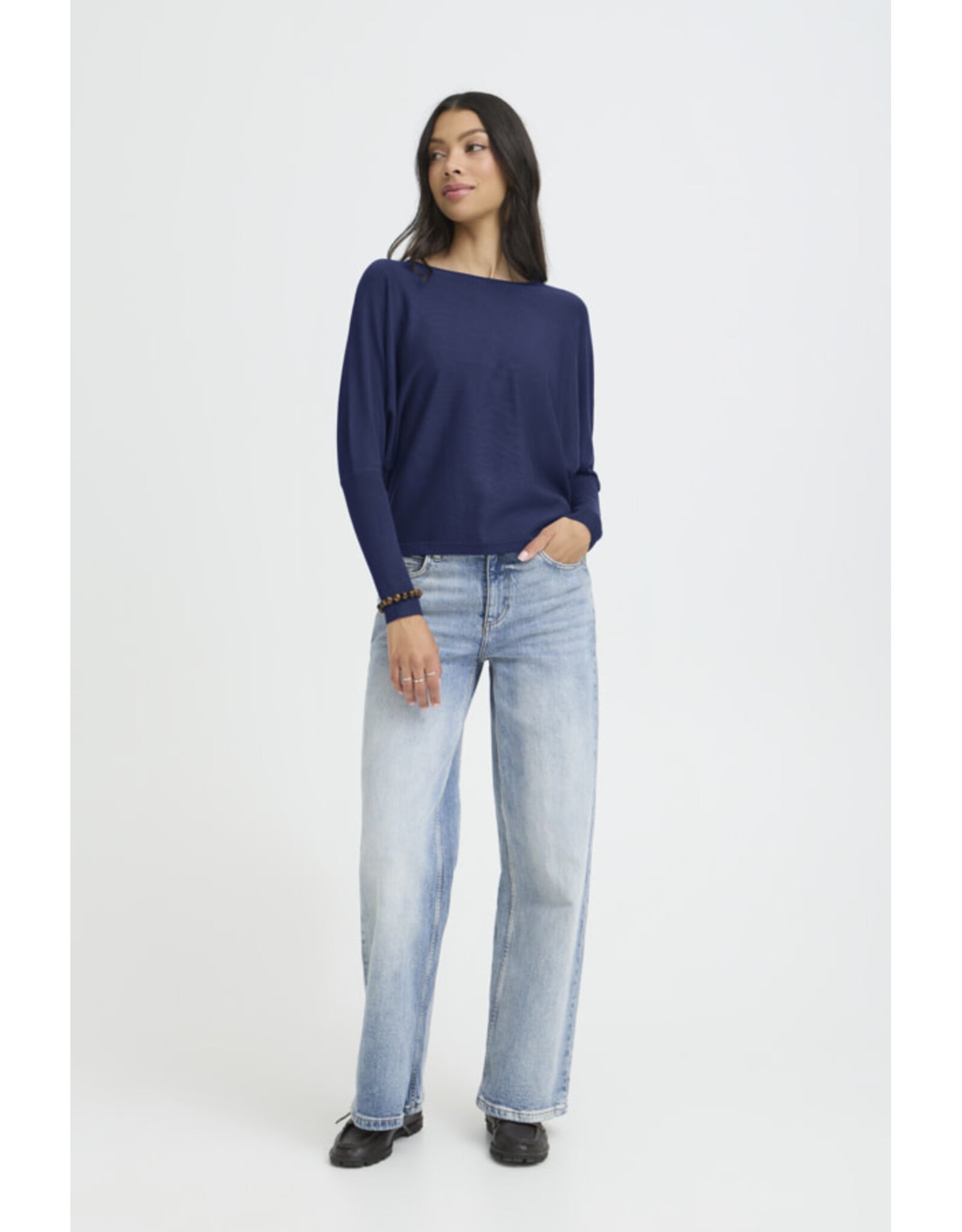 b.young b.young - Morla Batwing Sleeve Pullover (Medieval Blue)