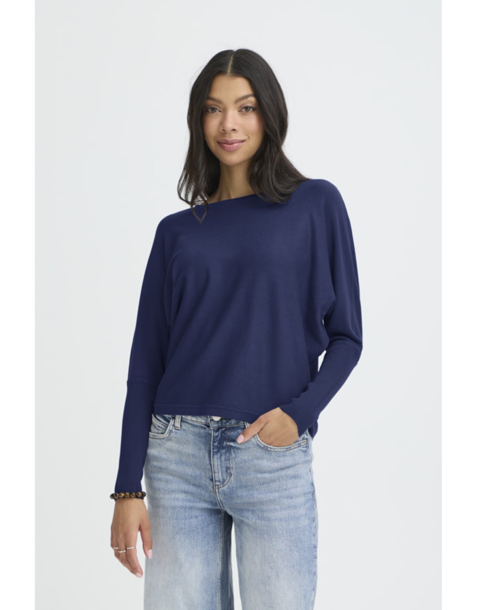 b.young b.young - Morla Batwing Sleeve Pullover (Medieval Blue)