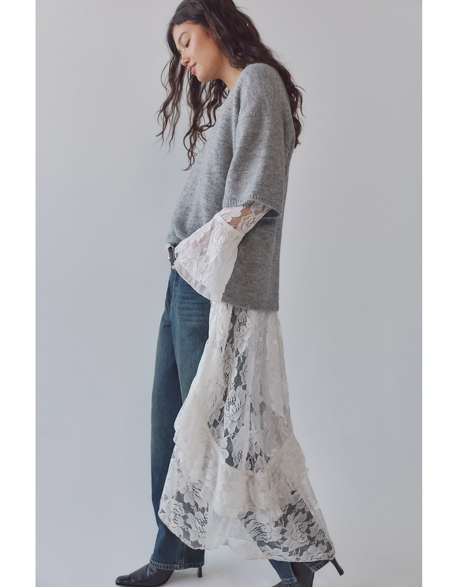 Free people Free People -  Margot SoftSpun Sweater Tee (Heather Grey)
