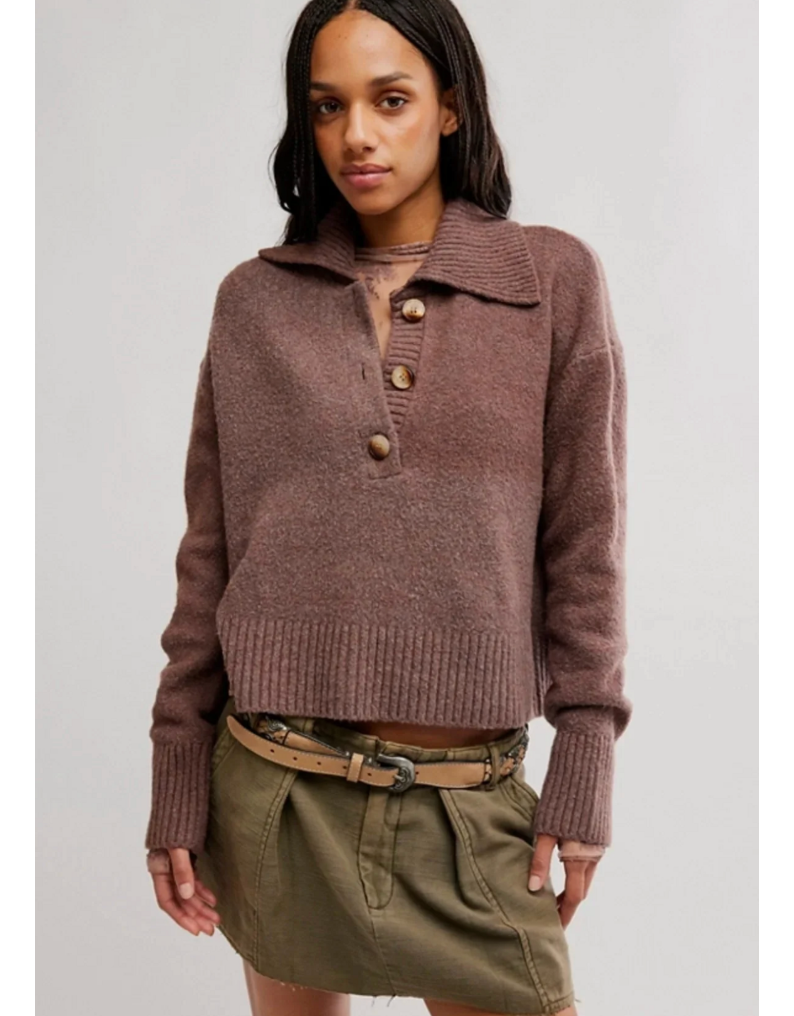 Free people Free People - Trading Up Polo (Enchanted Oak Melange)
