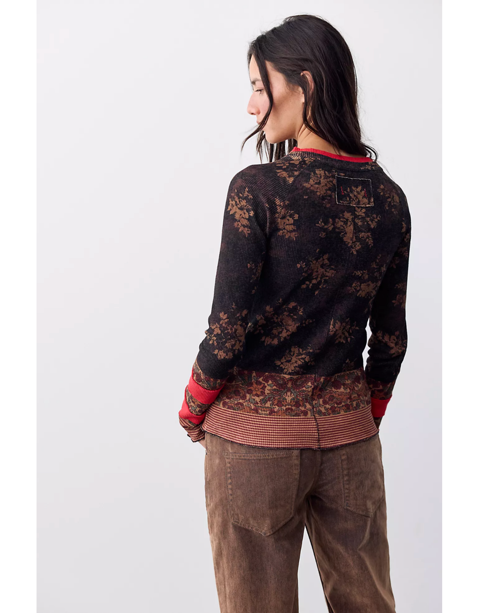 Free people Free People -  We The Free Easy Does It Printed Tee (Black Combo)