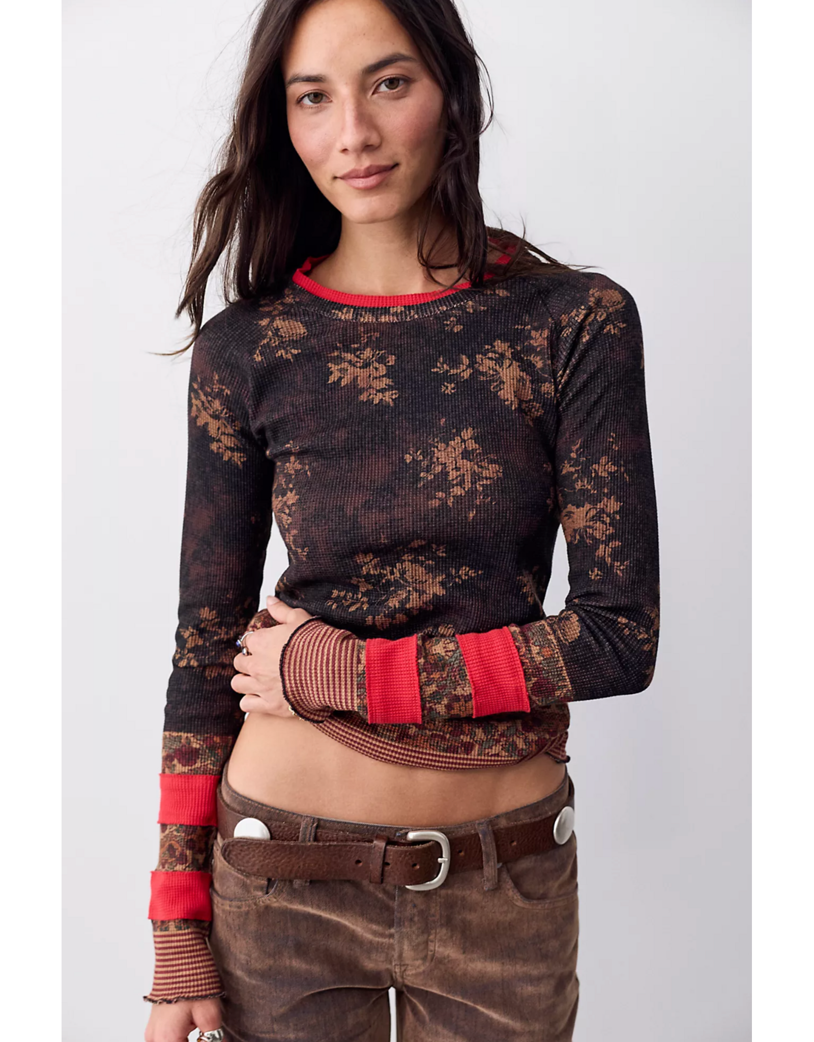 Free people Free People -  We The Free Easy Does It Printed Tee (Black Combo)