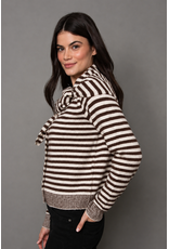 RD Style RD Style - Neela Long Sleeve Striped Sweater (Coffee Bean / Sea Pearl)
