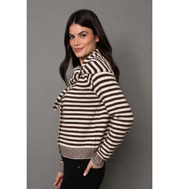 RD Style RD Style - Neela Long Sleeve Striped Sweater (Coffee Bean / Sea Pearl)