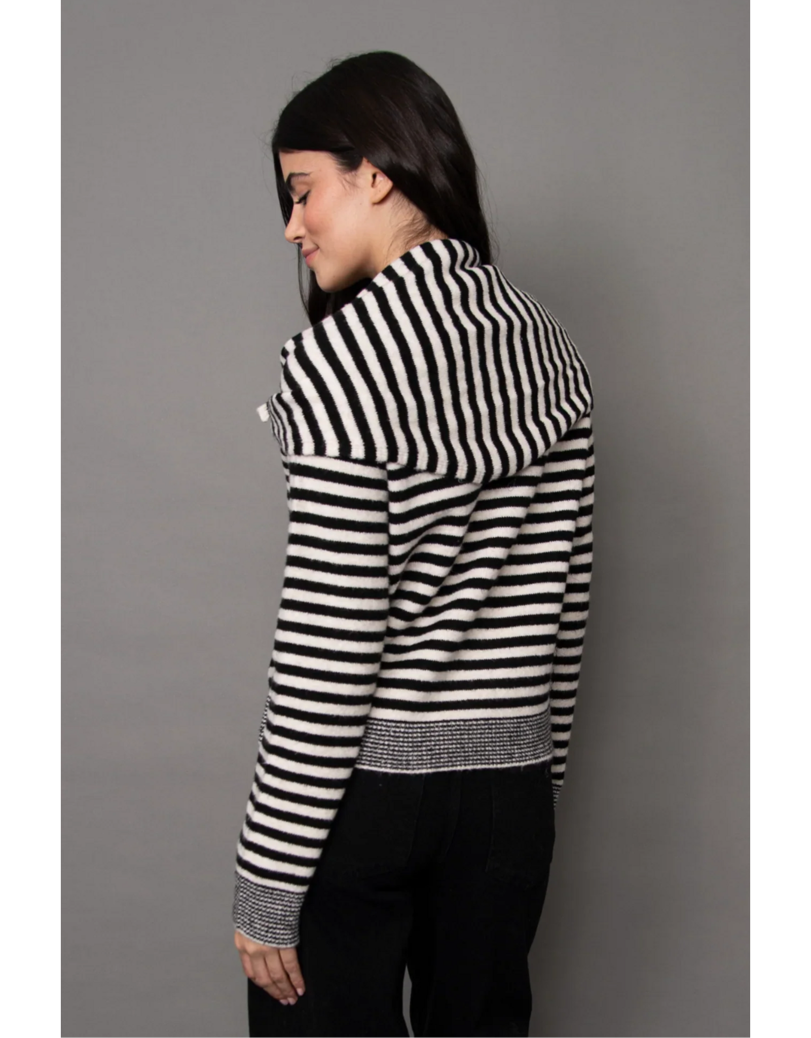 RD Style RD Style - Neela Long Sleeve Striped Sweater (Black / Winter White)