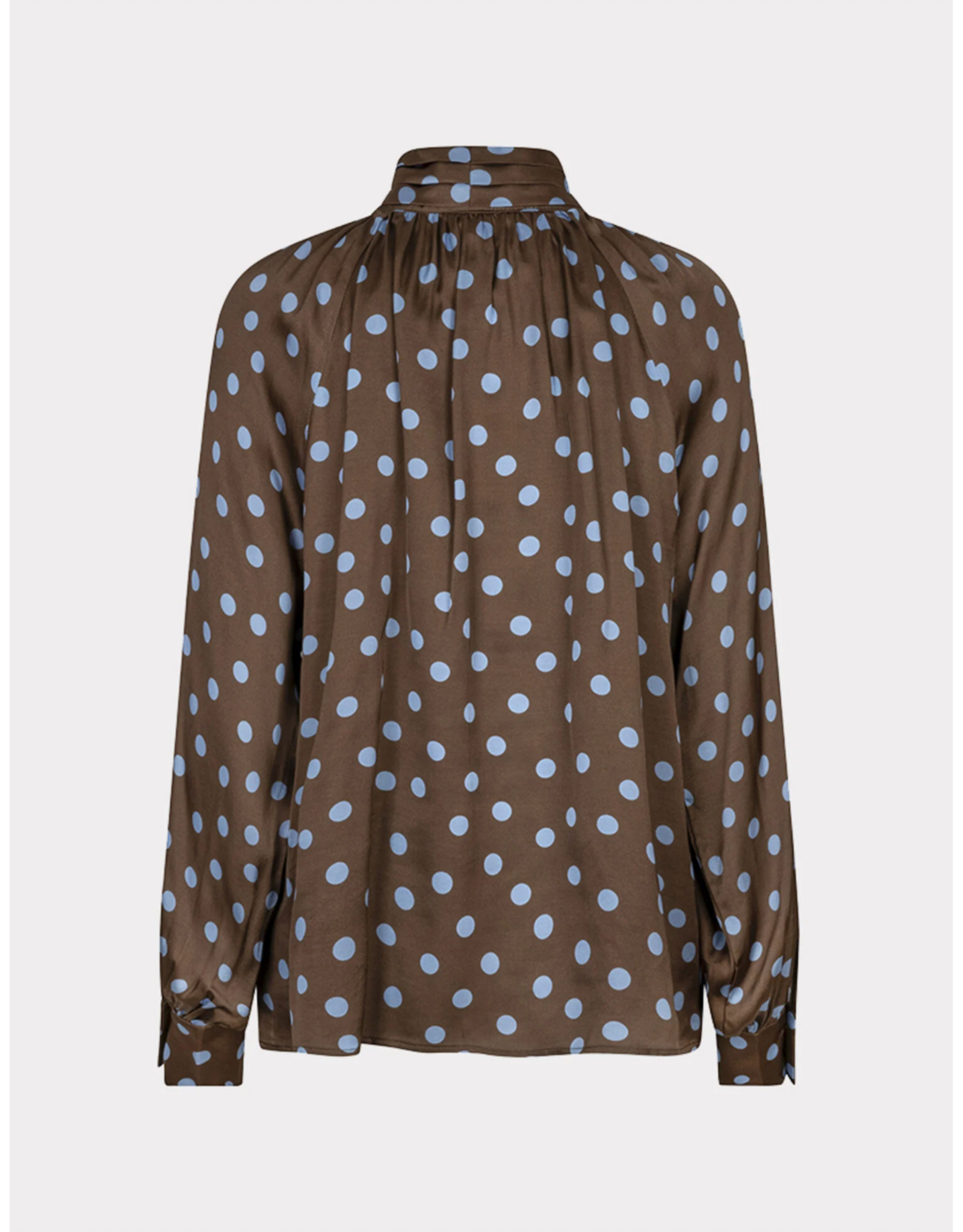EsQualo EsQualo - Blouse scarf Polka Dot (Brown / Blue)