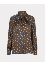 EsQualo EsQualo - Blouse scarf Polka Dot (Brown / Blue)