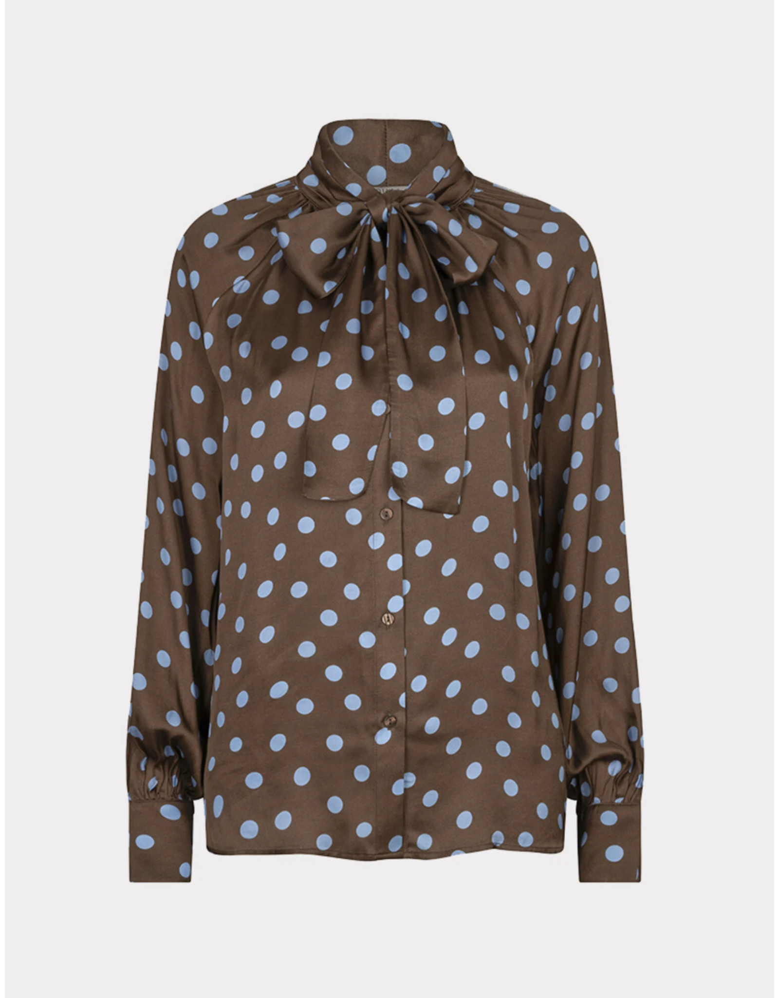 EsQualo EsQualo - Blouse scarf Polka Dot (Brown / Blue)