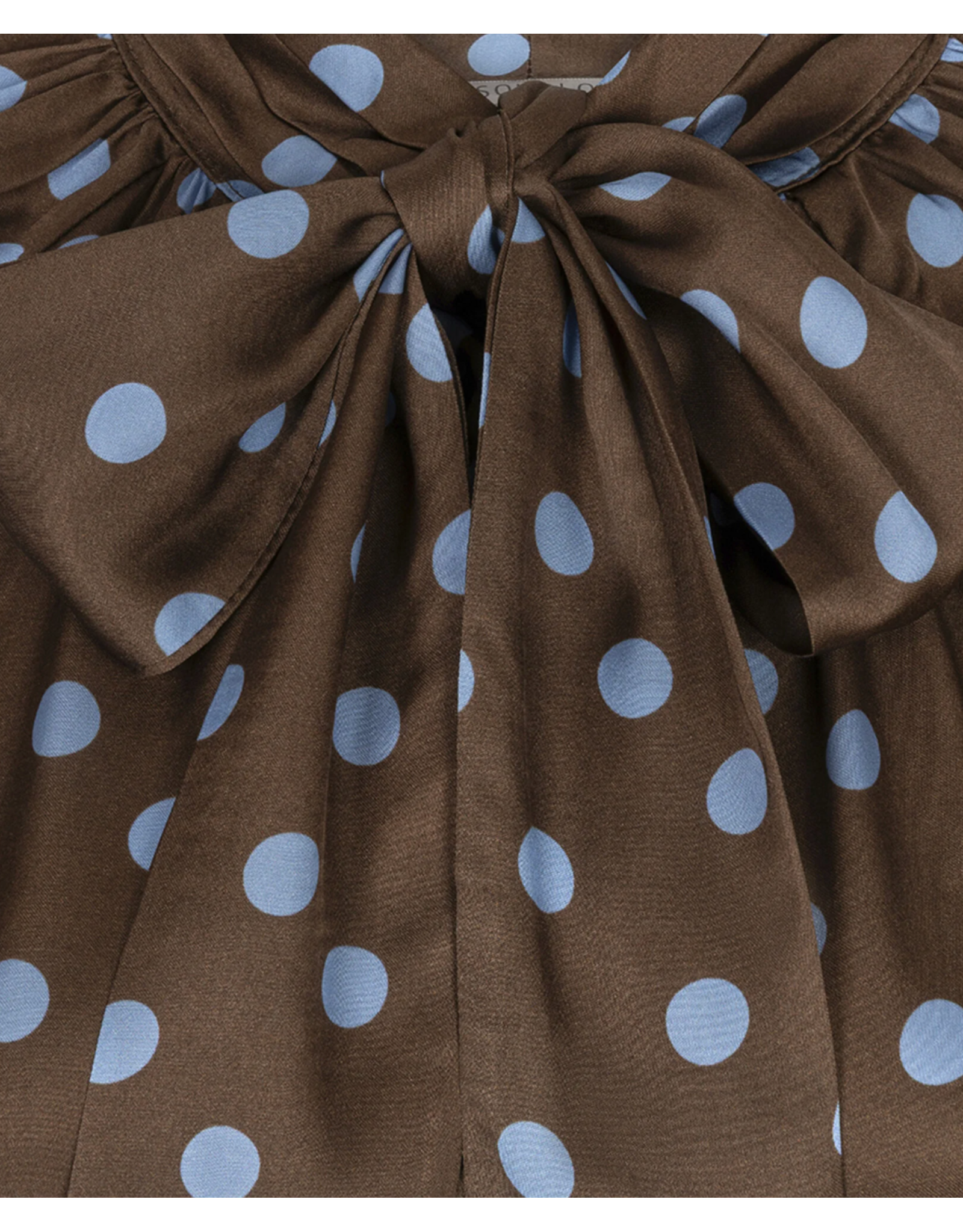 EsQualo EsQualo - Blouse scarf Polka Dot (Brown / Blue)