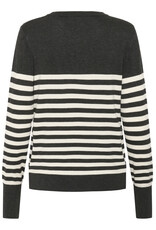 Kaffe Kaffe - Lizza Striped Knit Pullover (DGM / Turtledove)