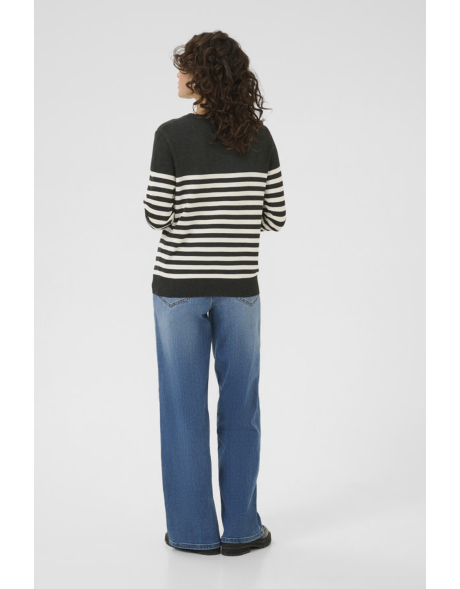 Kaffe Kaffe - Lizza Striped Knit Pullover (DGM / Turtledove)
