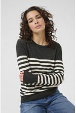 Kaffe Kaffe - Lizza Striped Knit Pullover (DGM / Turtledove)