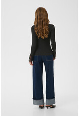 Kaffe Kaffe - Amalia Knit Top with Lace Detail (Dark Grey Melange)