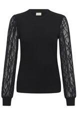 Kaffe Kaffe - Liana Lace Sleeve Top (Black)