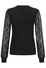 Kaffe Kaffe - Liana Lace Sleeve Top (Black)