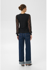 Kaffe Kaffe - Liana Lace Sleeve Top (Black)