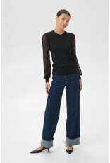 Kaffe Kaffe - Liana Lace Sleeve Top (Black)