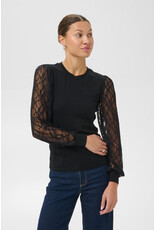 Kaffe Kaffe - Liana Lace Sleeve Top (Black)