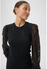 Kaffe Kaffe - Liana Lace Sleeve Top (Black)