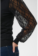 Kaffe Kaffe - Liana Lace Sleeve Top (Black)