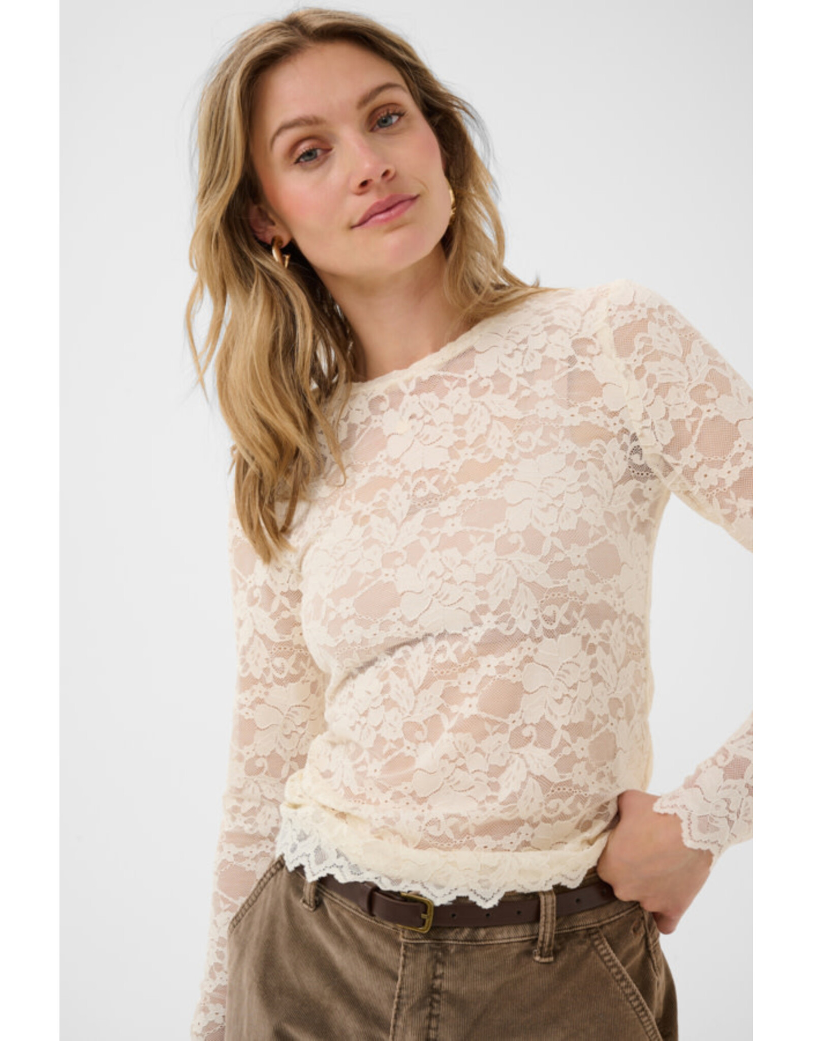 Cream Cream - Pitia Lace Top (Oatmeal)