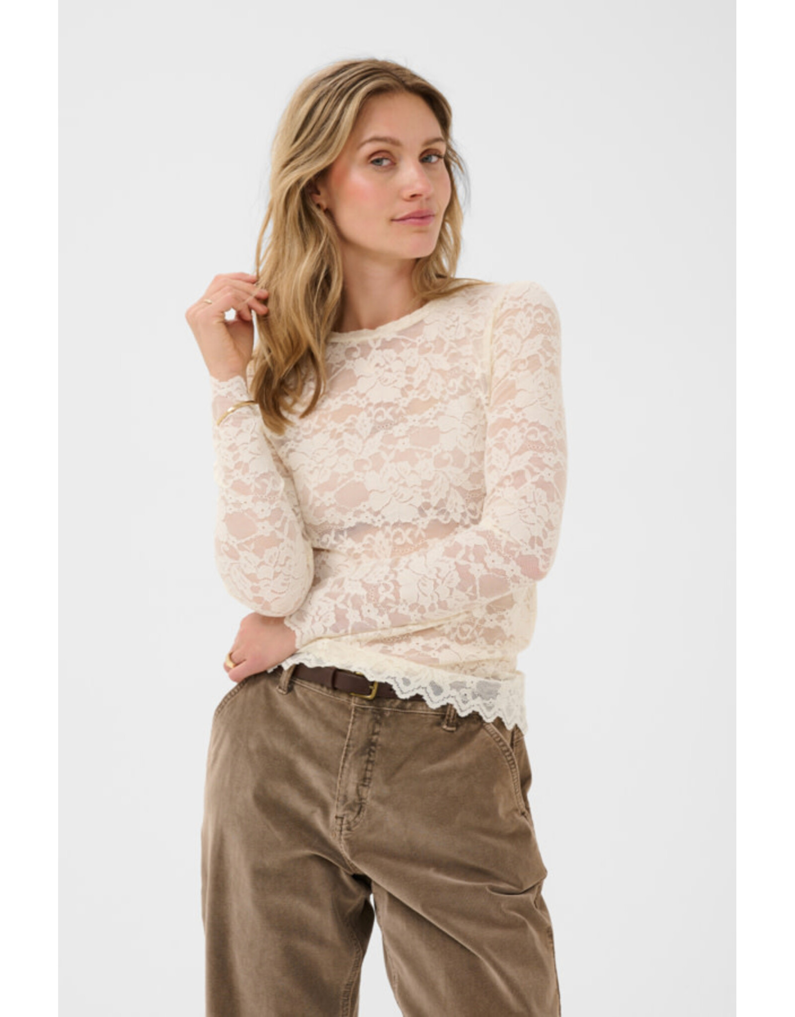 Cream Cream - Pitia Lace Top (Oatmeal)