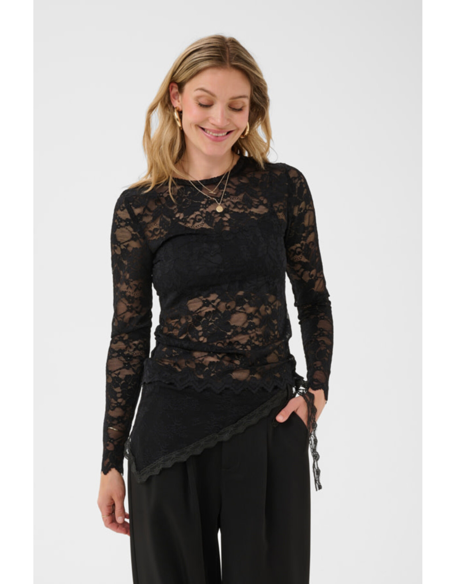 Cream Cream - Pitia Lace Top (Pitch Black)