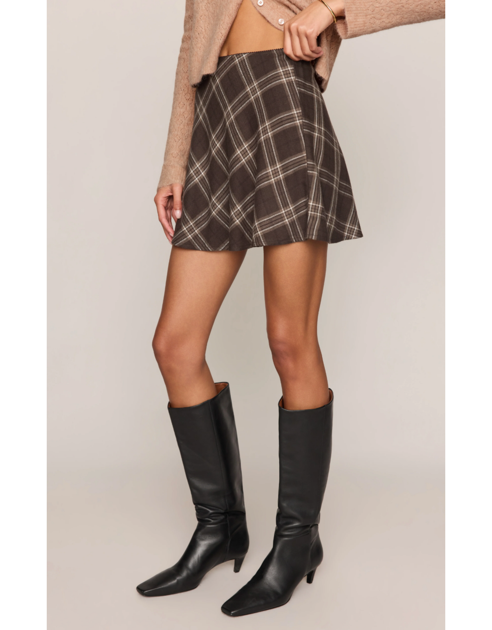 Z Supply Z Supply - Bellissimo Plaid Mini Skirt (Dark Roast)