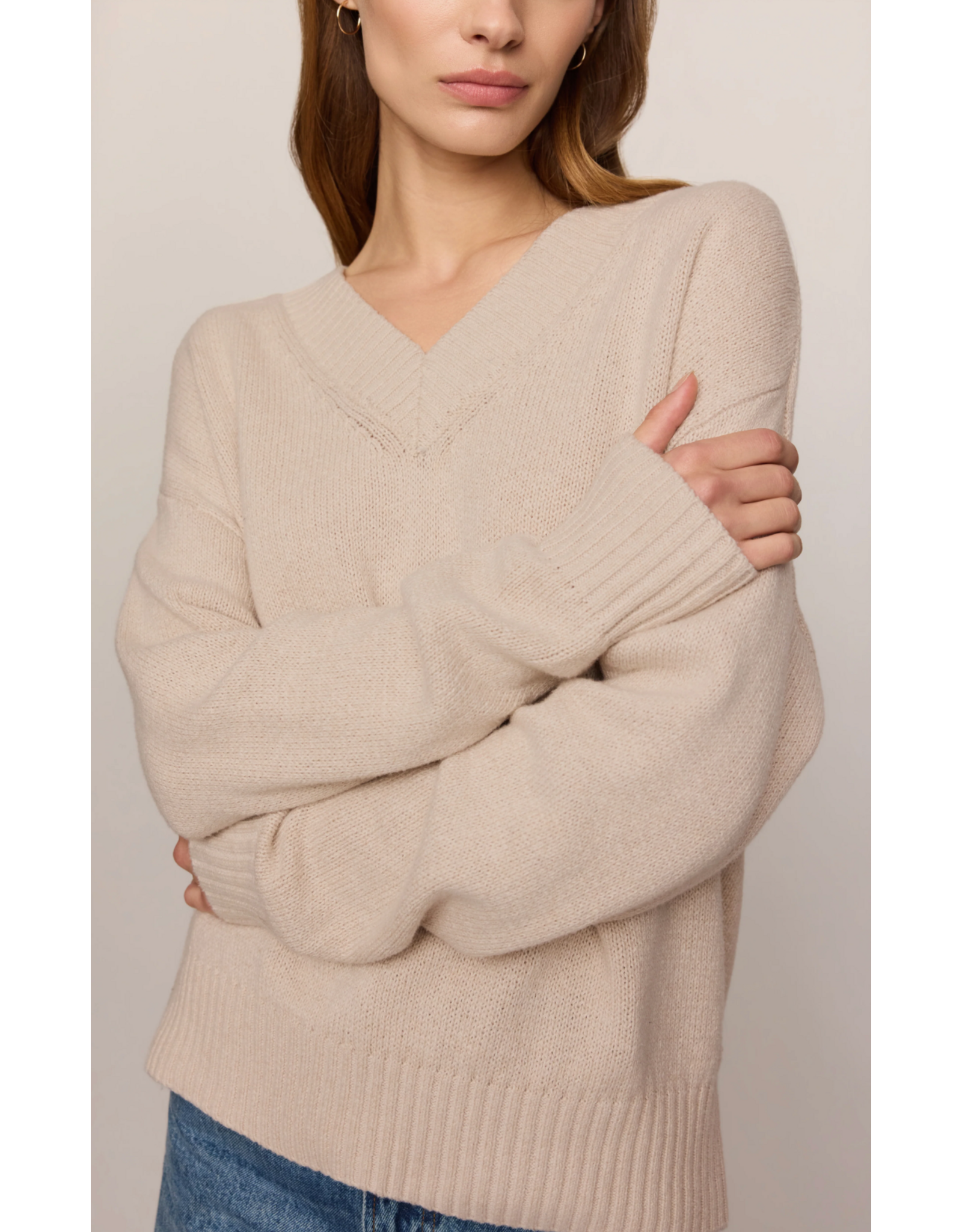 Z Supply Z Supply - Cloud Spun V Neck Sweater (Frosted Pearl)