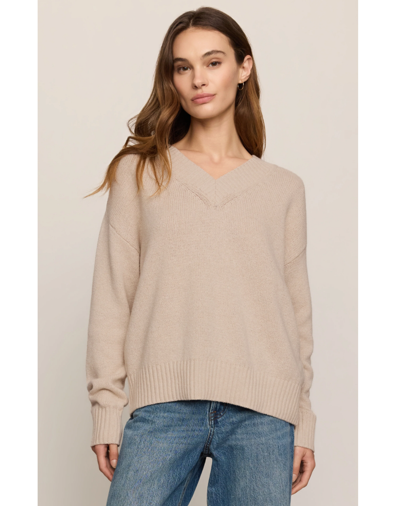 Z Supply Z Supply - Cloud Spun V Neck Sweater (Frosted Pearl)